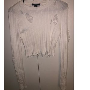 Frayed crop top sweater by Forever 21